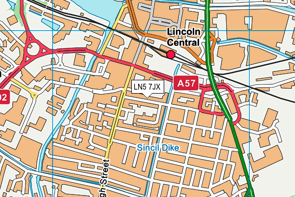 LN5 7JX map - OS VectorMap District (Ordnance Survey)