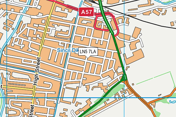 LN5 7LA map - OS VectorMap District (Ordnance Survey)
