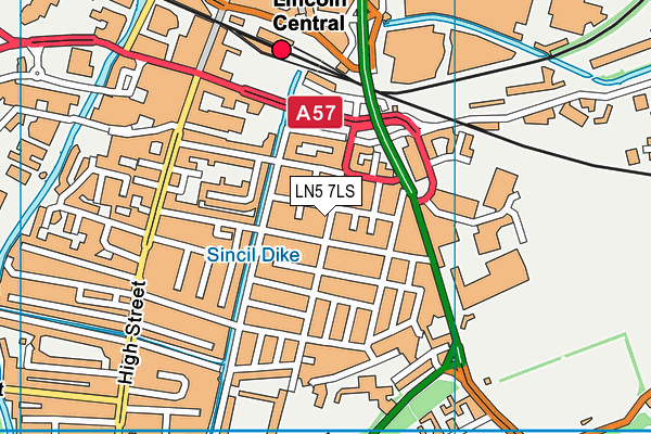 LN5 7LS map - OS VectorMap District (Ordnance Survey)