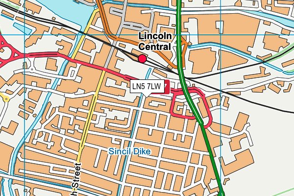 LN5 7LW map - OS VectorMap District (Ordnance Survey)