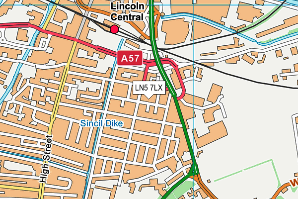 LN5 7LX map - OS VectorMap District (Ordnance Survey)