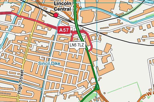 LN5 7LZ map - OS VectorMap District (Ordnance Survey)