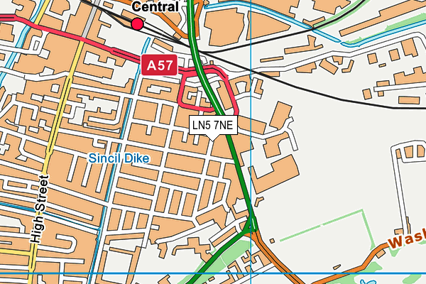 LN5 7NE map - OS VectorMap District (Ordnance Survey)