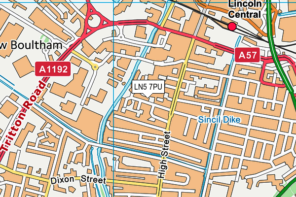 LN5 7PU map - OS VectorMap District (Ordnance Survey)