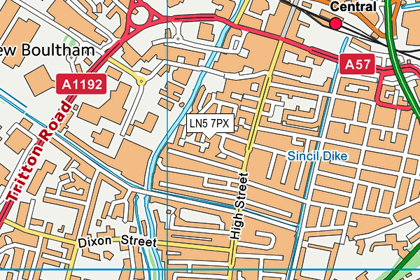 LN5 7PX map - OS VectorMap District (Ordnance Survey)