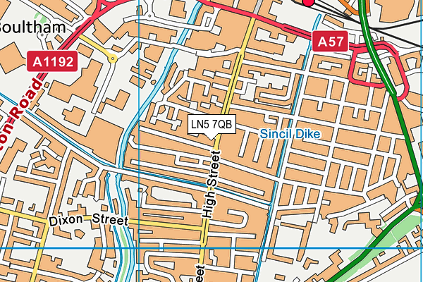 LN5 7QB map - OS VectorMap District (Ordnance Survey)