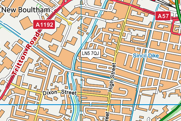 LN5 7QJ map - OS VectorMap District (Ordnance Survey)