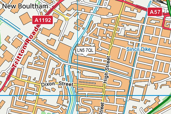 LN5 7QL map - OS VectorMap District (Ordnance Survey)