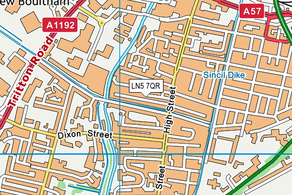 LN5 7QR map - OS VectorMap District (Ordnance Survey)