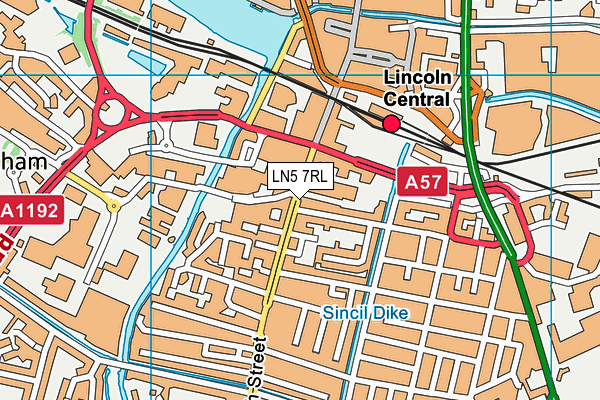 LN5 7RL map - OS VectorMap District (Ordnance Survey)