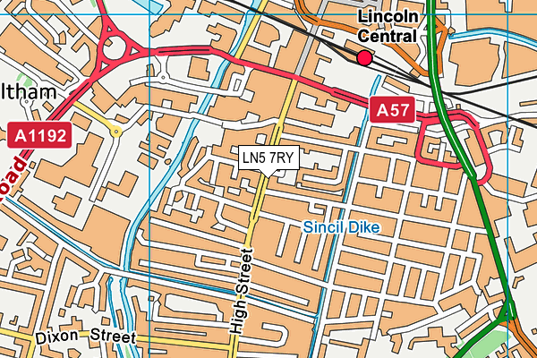 LN5 7RY map - OS VectorMap District (Ordnance Survey)