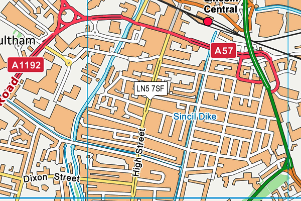 LN5 7SF map - OS VectorMap District (Ordnance Survey)