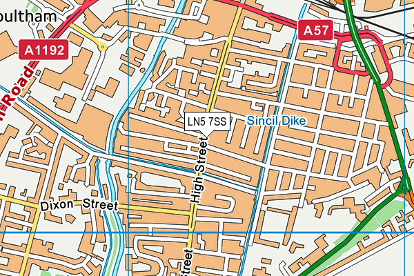 LN5 7SS map - OS VectorMap District (Ordnance Survey)
