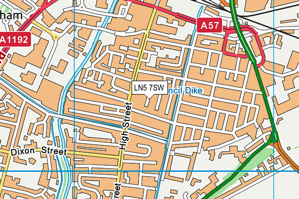 LN5 7SW map - OS VectorMap District (Ordnance Survey)