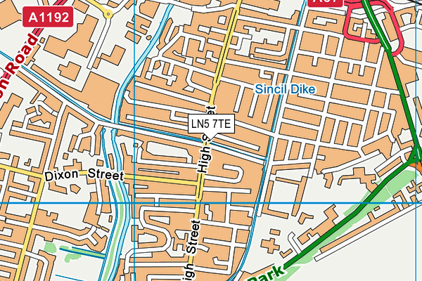 LN5 7TE map - OS VectorMap District (Ordnance Survey)