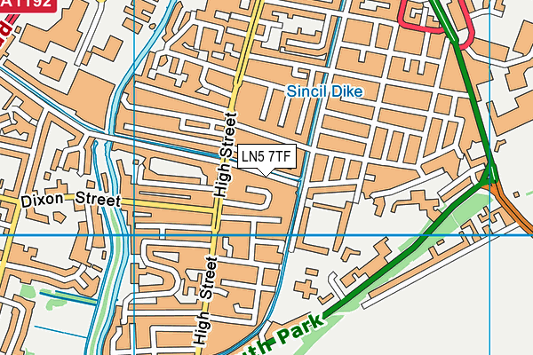 LN5 7TF map - OS VectorMap District (Ordnance Survey)