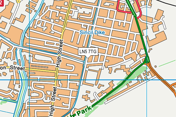 LN5 7TG map - OS VectorMap District (Ordnance Survey)