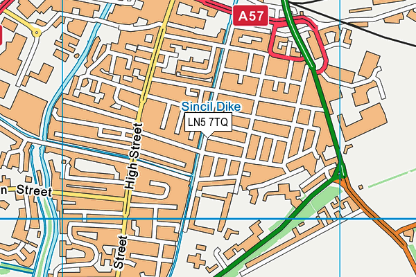 LN5 7TQ map - OS VectorMap District (Ordnance Survey)