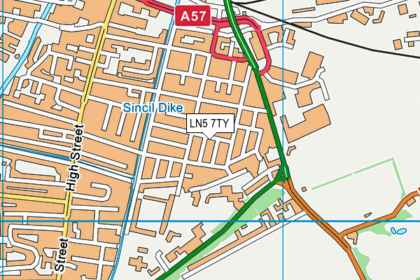 LN5 7TY map - OS VectorMap District (Ordnance Survey)