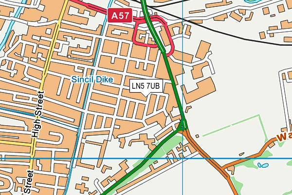 LN5 7UB map - OS VectorMap District (Ordnance Survey)