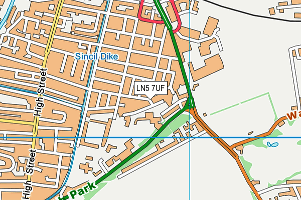 LN5 7UF map - OS VectorMap District (Ordnance Survey)