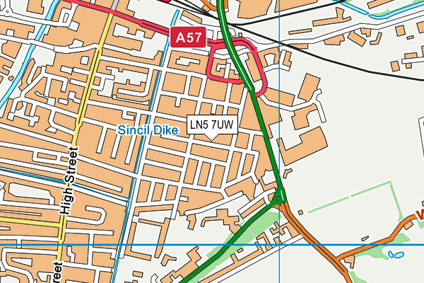 LN5 7UW map - OS VectorMap District (Ordnance Survey)