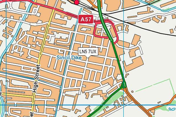 LN5 7UX map - OS VectorMap District (Ordnance Survey)