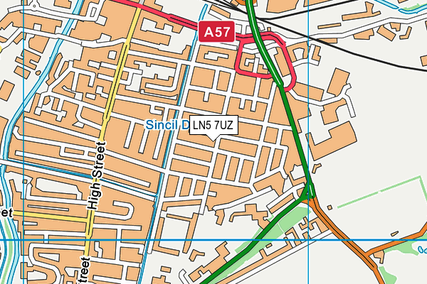 LN5 7UZ map - OS VectorMap District (Ordnance Survey)