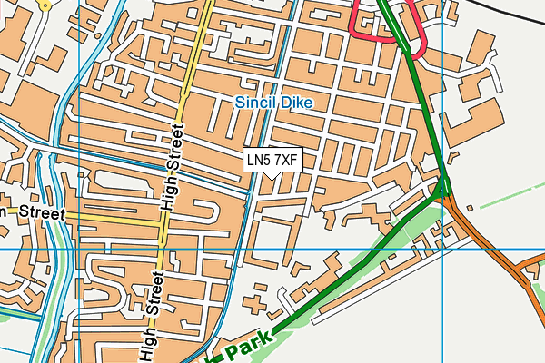 LN5 7XF map - OS VectorMap District (Ordnance Survey)