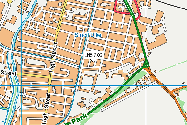 LN5 7XG map - OS VectorMap District (Ordnance Survey)