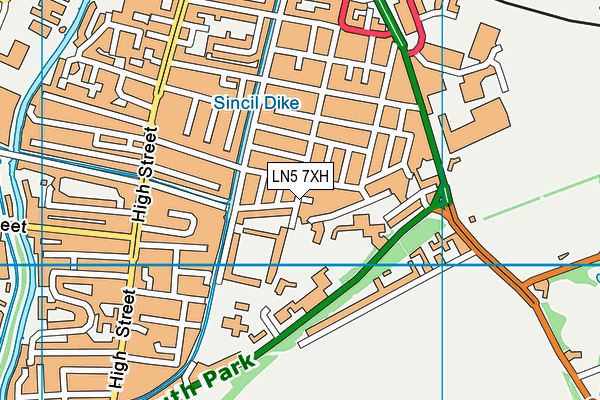 LN5 7XH map - OS VectorMap District (Ordnance Survey)
