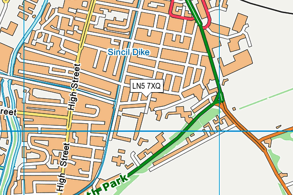 LN5 7XQ map - OS VectorMap District (Ordnance Survey)