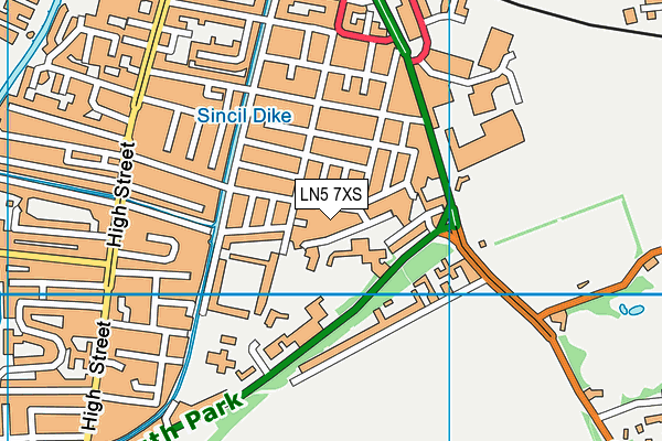 LN5 7XS map - OS VectorMap District (Ordnance Survey)