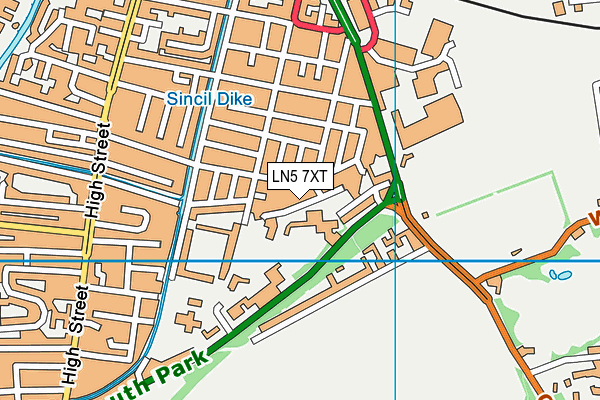 LN5 7XT map - OS VectorMap District (Ordnance Survey)