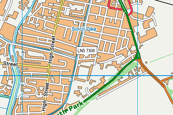LN5 7XW map - OS VectorMap District (Ordnance Survey)