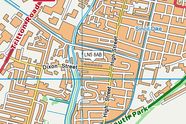 LN5 8AB map - OS VectorMap District (Ordnance Survey)