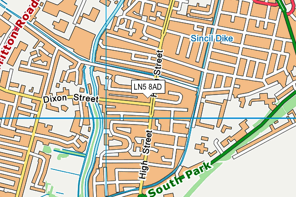 LN5 8AD map - OS VectorMap District (Ordnance Survey)