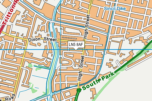 LN5 8AF map - OS VectorMap District (Ordnance Survey)