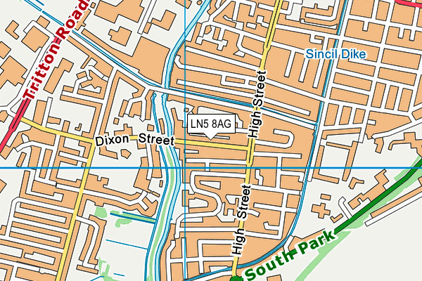 LN5 8AG map - OS VectorMap District (Ordnance Survey)