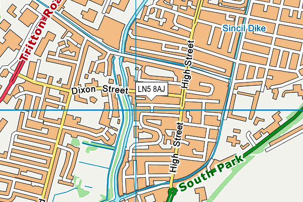 LN5 8AJ map - OS VectorMap District (Ordnance Survey)