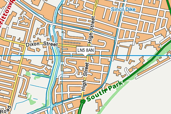 LN5 8AN map - OS VectorMap District (Ordnance Survey)