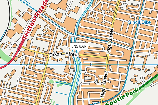 LN5 8AR map - OS VectorMap District (Ordnance Survey)