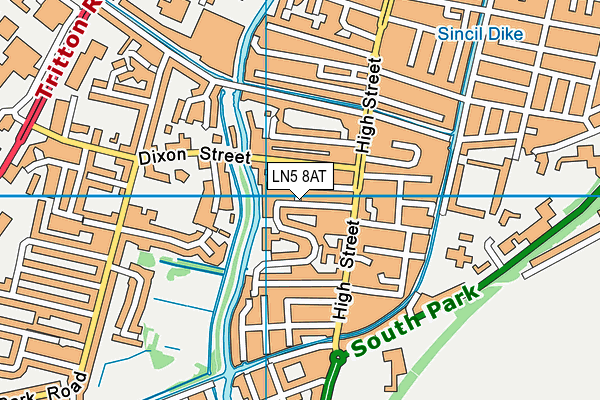 LN5 8AT map - OS VectorMap District (Ordnance Survey)