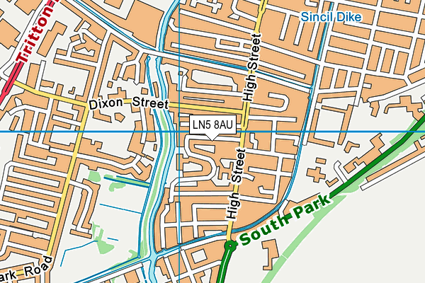 LN5 8AU map - OS VectorMap District (Ordnance Survey)