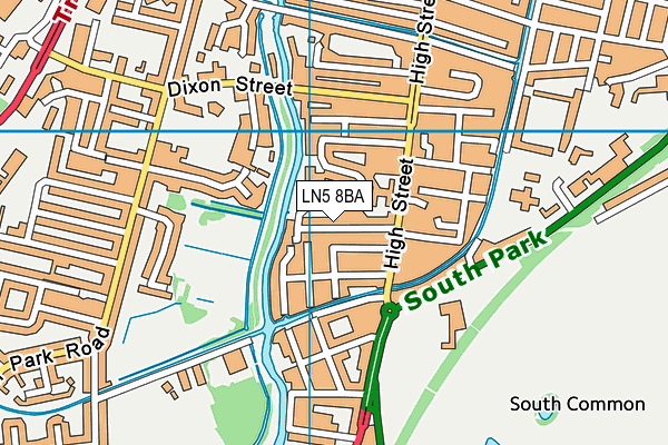 LN5 8BA map - OS VectorMap District (Ordnance Survey)