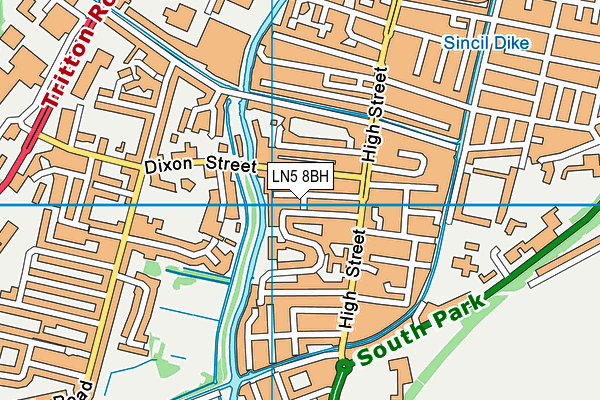 LN5 8BH map - OS VectorMap District (Ordnance Survey)