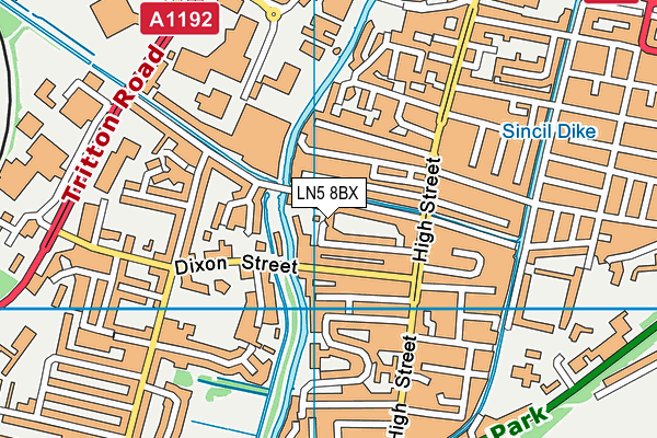 LN5 8BX map - OS VectorMap District (Ordnance Survey)