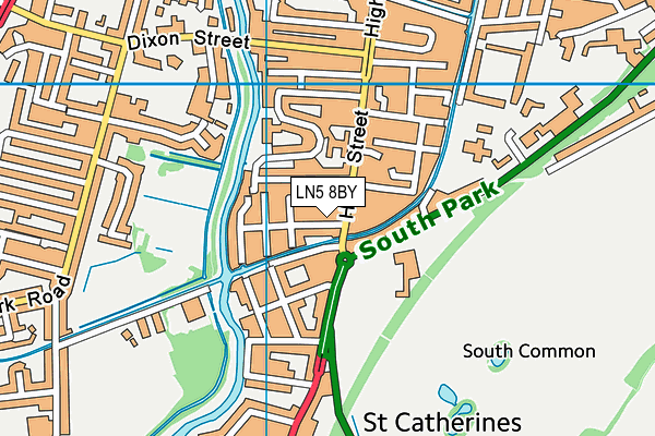 LN5 8BY map - OS VectorMap District (Ordnance Survey)