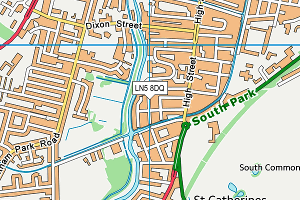 LN5 8DQ map - OS VectorMap District (Ordnance Survey)