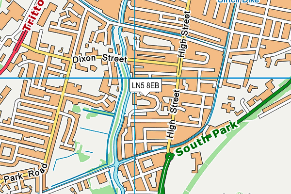 LN5 8EB map - OS VectorMap District (Ordnance Survey)